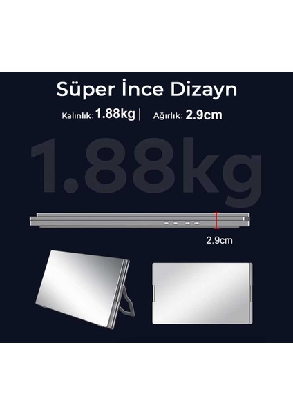 15.6″ Ikili Taşınabilir Monitör Çoklu Ekran Fhd Notebook Monitör