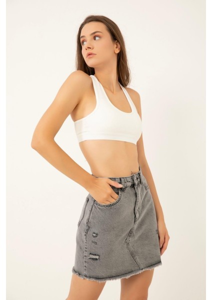 Kadın Denim Etek Gri fiyatları