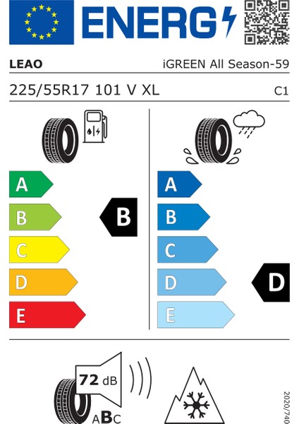 225/55 R17 101V Xl Igreen All Season Oto 4 Mevsim Lastiği (Üretim Yılı: 2025) fiyatları