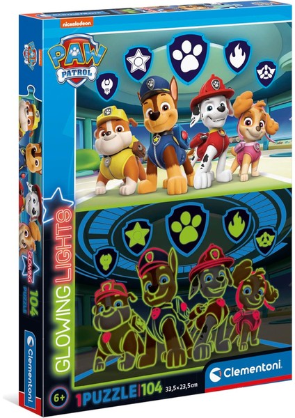 Clementonı 104 El. Glowing Paw Patrol [puzzle]