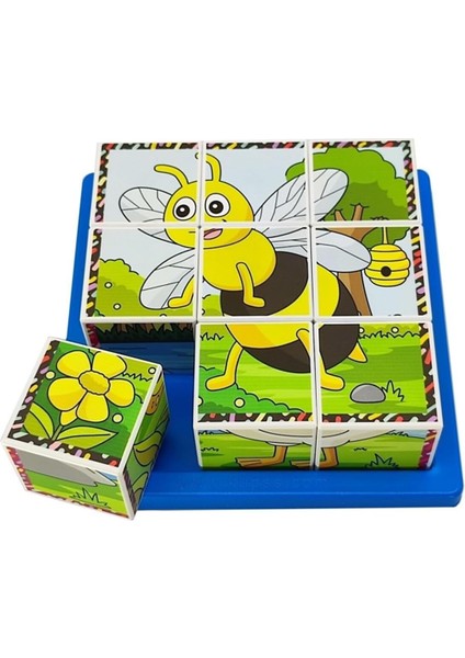 Uçan Hayvanlar 3D Puzzle - 9 Küp 6 Yapboz