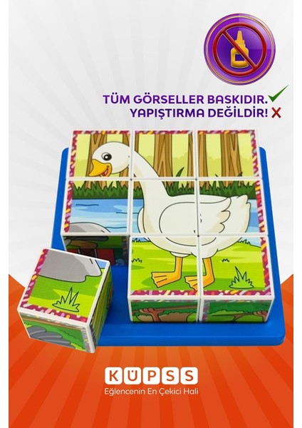 Uçan Hayvanlar 3D Puzzle - 9 Küp 6 Yapboz modelleri