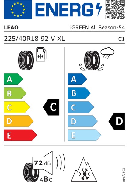 225/40 R18 92V Xl Igreen All Season Oto 4 Mevsim Lastiği (Üretim Yılı: 2025) fiyatları