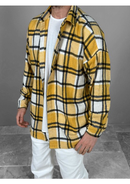 Siyah Çizgili Sarı Oduncu Gömlek modelleri