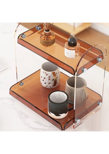 Şeffaf ve Kahverengi 2 Katlı Çok Amaçlı Düzenleyici, Şık ve Kullanışlı Tasarım fırsatları