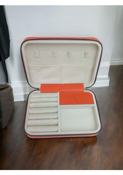 Büyük Boy 14X21 Ahşap Takı Saklama Kutusu Seyahat Çantası