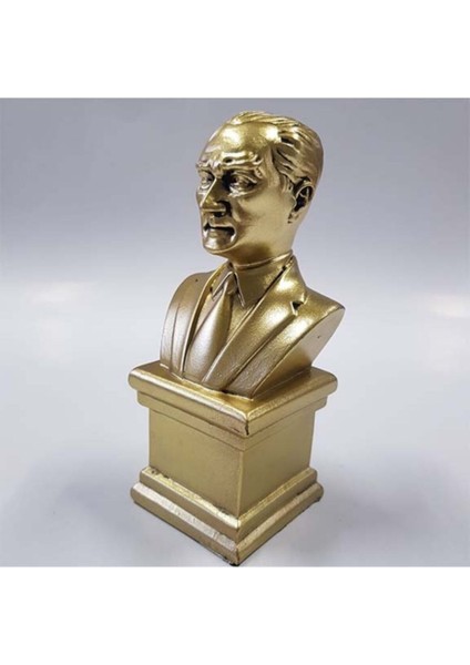 Parlak Altın Atatürk Büst Biblo, Şık ve Zarif Dekoratif Hediye Seçeneği