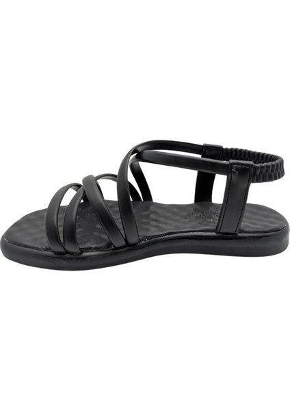 Jossely | Kadın Arkası Lastikli Düz Sandalet - Siyah - 38 fiyatları