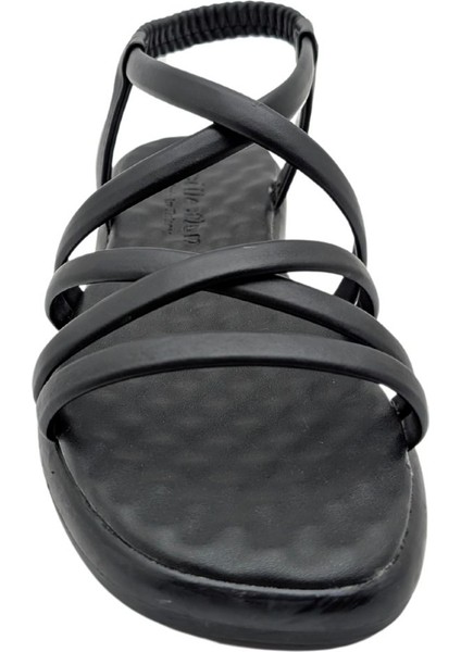 Jossely | Kadın Arkası Lastikli Düz Sandalet - Siyah - 38 modelleri