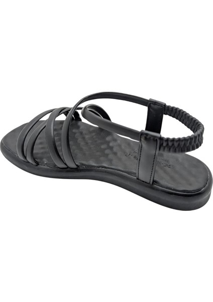 Jossely | Kadın Arkası Lastikli Düz Sandalet - Siyah - 38 indirimleri