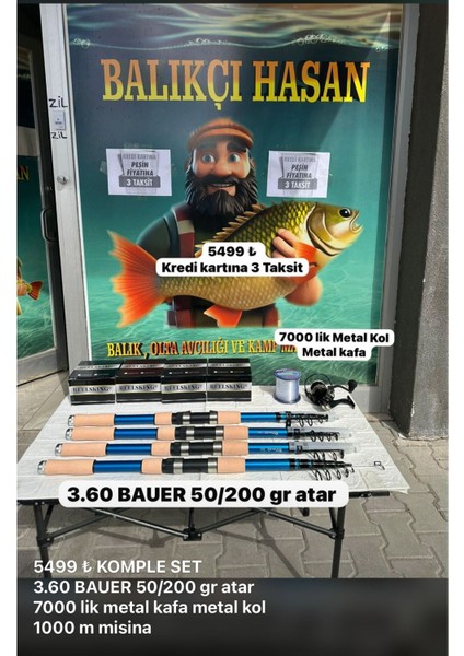 Olta Seti Bauer Sazan ve Deniz Için 4 Lü Set