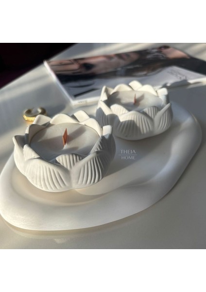 2'li Beyaz Doğal Renk Soya Mum Seti, Vanilya ve Lotus Kokusu fiyatları