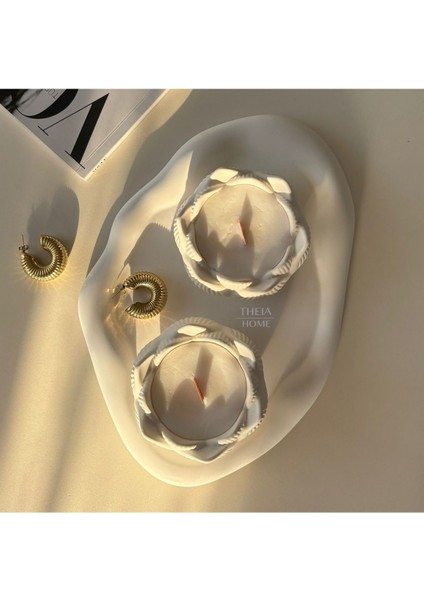 2'li Beyaz Doğal Renk Soya Mum Seti, Vanilya ve Lotus Kokusu modelleri