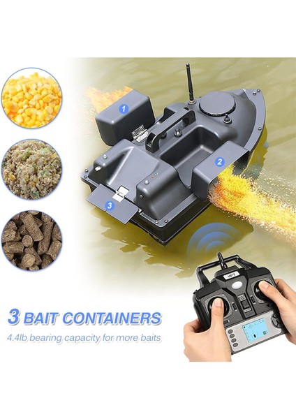 Yemleme Botu Gps 16 Adet Konum Ekleme Otopılot Eve Donus Modu 3 Yemlı Olta Bırakma 2kg Agırlık Tasır
