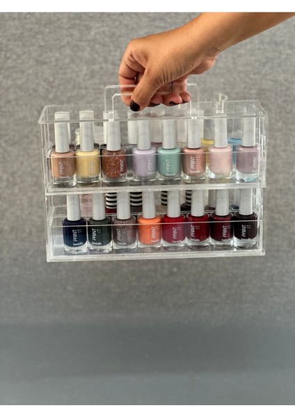 2 Katlı 2 Çekmeceli Pamukluklu ve Aseton Standlı Oje Standı Pleksi fiyatları