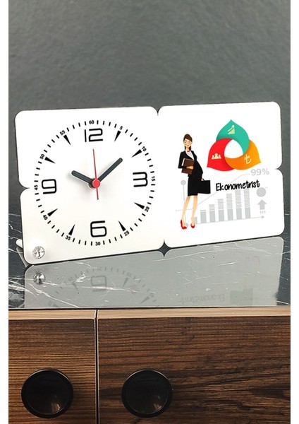 Şık Ahşap Masa Saati, Siyah Renk, Zarif ve Fonksiyonel Tasarım