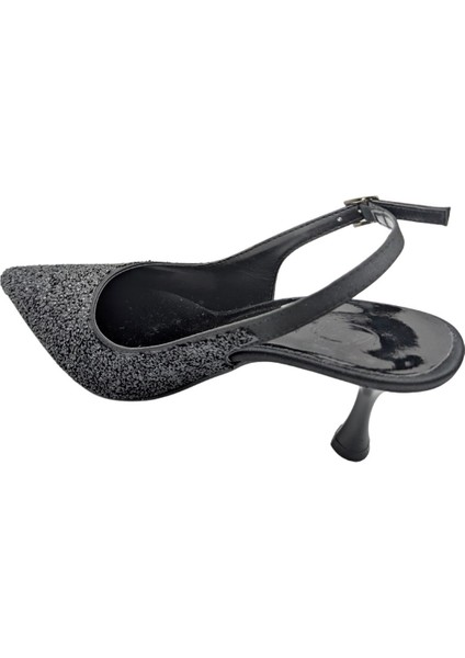 Kalindra | Kadın Taş Kaplamalı Arkası Açık Abiye Ayakkabı - Siyah - 40 indirimleri