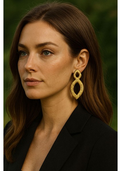 Işıltı -El Yapımı Polimer Kil Altın Renkli Tasarım Küpe Hafif ve Dayanıklı Bijuteri Küpe Modeli fırsatları