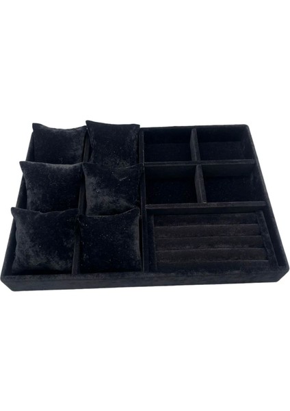 Yumuşak Süet Kaplama Siyah Takı Düzenleyici, Çekmeceli ve Yastıklı Iç Tasarım modelleri