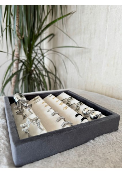 Yerli Süet Organizer, Antrasit/krem, 17X17 Cm, 16 Çiftli, Şık ve Fonksiyonel Tasarım fırsatları