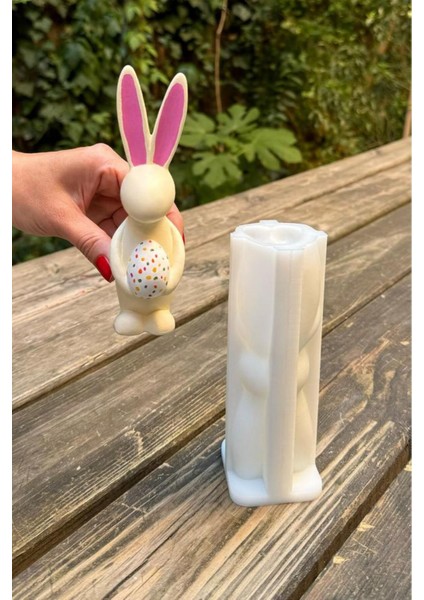Beyaz 3D Tavşan Silikon Mum Kalıbı, Şık ve Kullanışlı Tasarım