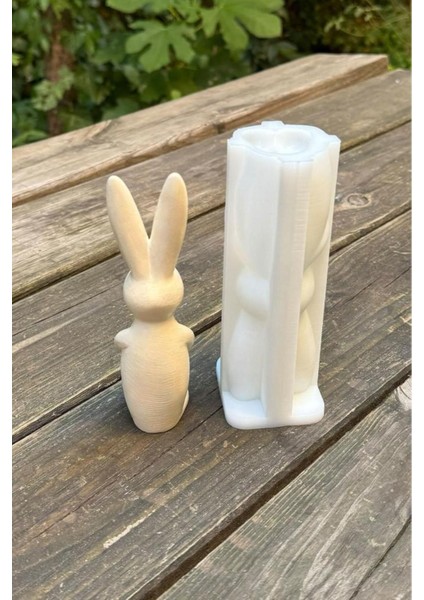 Beyaz 3D Tavşan Silikon Mum Kalıbı, Şık ve Kullanışlı Tasarım