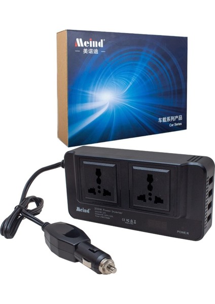 12V'DEN 220V'E Çeviren 200W Usb'li Taşınabilir Invertör