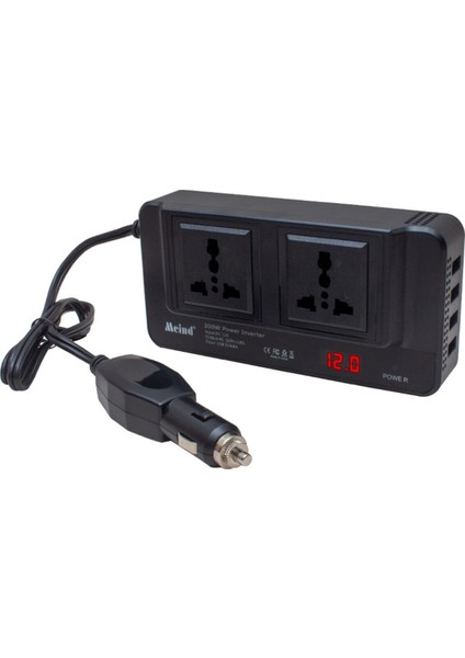 12V'DEN 220V'E Çeviren 200W Usb'li Taşınabilir Invertör fiyatları