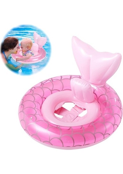 Pembe Kuyruklu Deniz Kızı Simit Bebek Simidi + Intex Şişirme Pompası + 1 Adet Onarım Yaması