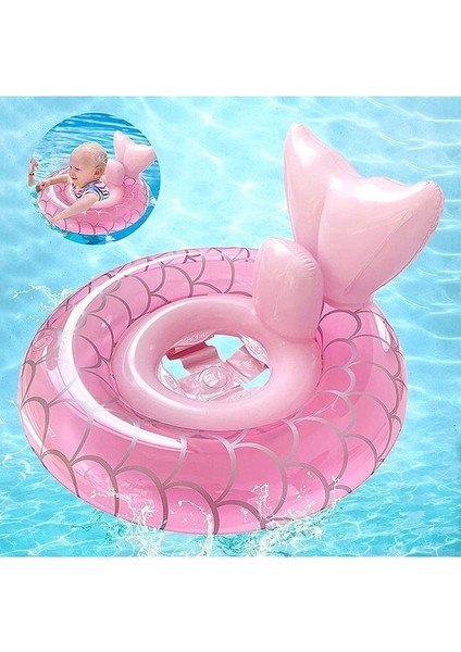 Pembe Kuyruklu Deniz Kızı Simit Bebek Simidi + Intex Şişirme Pompası + 1 Adet Onarım Yaması