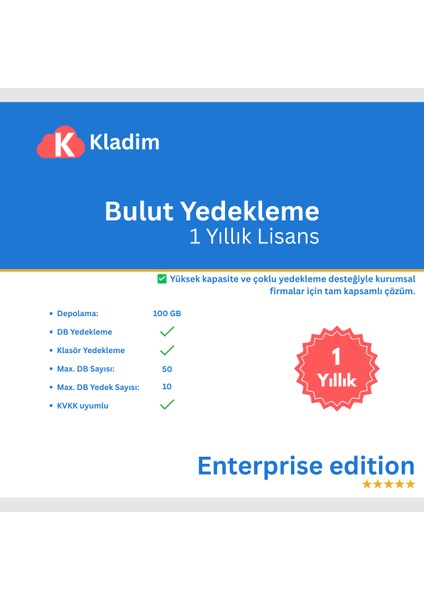 Bulut Yedekleme-yıllık Enterprise-windows Uyumlu Sql & Dosya Backup-yerli Sunucu-ssl Güvenlik