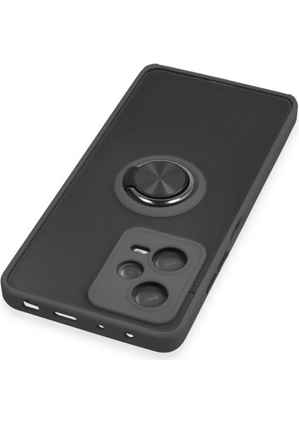 Xiaomi Redmi Note 12 5g Kılıf Montreal Yüzüklü Silikon Kapak - Siyah Drstr