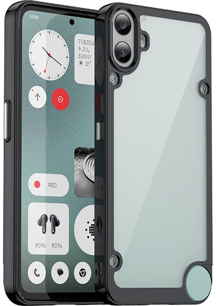 For Nothing Cmf Telefon 1 Darbeye Dayanıklı Kılıf Tpu+Akrilik Koruyucu Şeffaf Telefon Kılıfı-Siyah (Yurt Dışından)