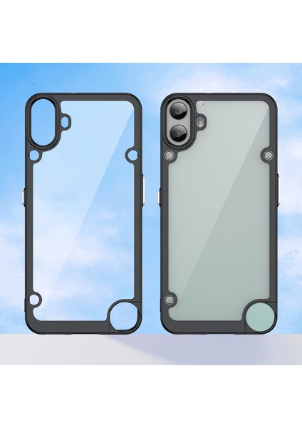 For Nothing Cmf Telefon 1 Darbeye Dayanıklı Kılıf Tpu+Akrilik Koruyucu Şeffaf Telefon Kılıfı-Siyah (Yurt Dışından)