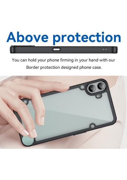 For Nothing Cmf Telefon 1 Darbeye Dayanıklı Kılıf Tpu+Akrilik Koruyucu Şeffaf Telefon Kılıfı-Siyah (Yurt Dışından)