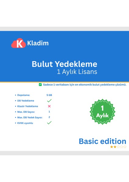 Bulut Yedekleme-Aylık Basic Sürüm-windows Uyumlu Sql Backup-yerli Sunucu-yüksek Ssl Güvenlik