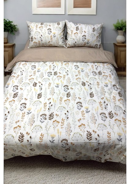 Çift Kişilik Çarşaflı Soft Çiçekli Nevresim Takımı