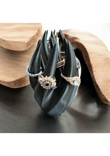 Siyah Yüzük Standı, Dayanıklı ve Şık Plastik Tasarım, Kolay Kullanım