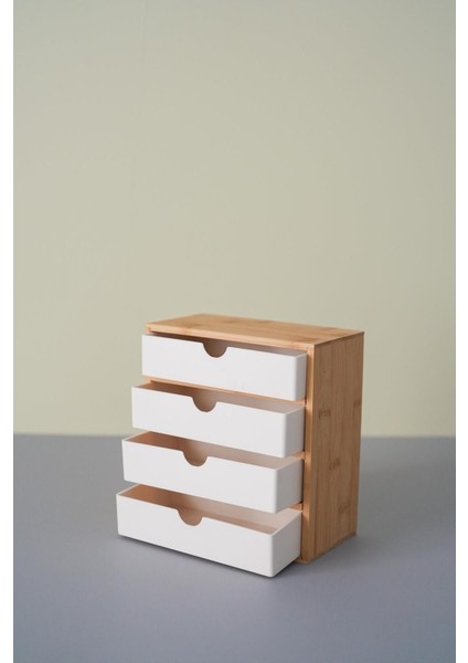 Bambu 4 Çekmeceli Makyaj ve Aksesuar Düzenleyici Organizer modelleri