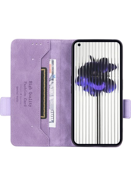 Hiçbir Şey Için Telefon(2)Donanım Dekor Flip Folio Kapak Pu Deri Stand Cüzdan Telefon Kılıfı-Mor (Yurt Dışından) fiyatları