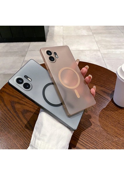 Hiçbir Şey Için Telefon (2) Manyetik Kılıf Magsafe Buzlu Pc Telefon Kılıfı ile Uyumlu Kamera Lens Koruyucu-Çöl Altını (Yurt Dışından) fiyatları