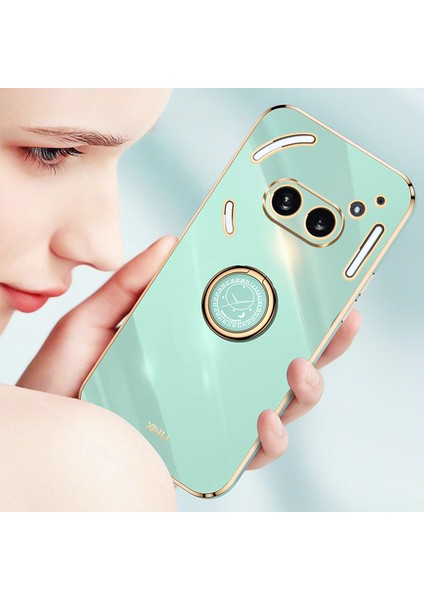 Xınlı For Nothing PHONE(2A) Cover Galvanik Halka Ayaklı Yumuşak Tpu Telefon Kılıfı-Beyaz (Yurt Dışından) modelleri