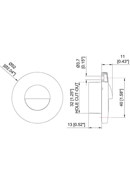 Merdiven Lambası Krom 12V Beyaz