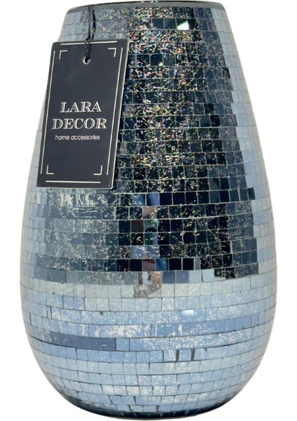 Lacivert Aynalı Cam Vazo