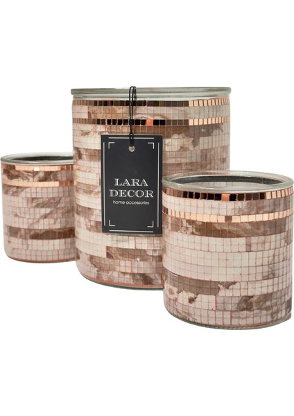 Rose Cam Vazo ve 2'li Mumluk Seti fiyatları