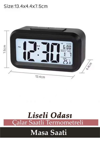 Liseli Odası Için Gece Görüşlü Sensörlü Dijital Masa Saati ve Termometreli Hediye fiyatları