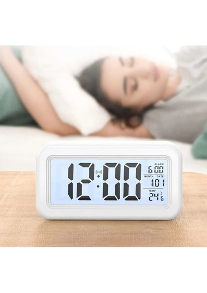 Şık Dijital Alarmlı Saat, 12/24 Dönüşüm, Gece Görüş, Masa ve Çalar Özellikli