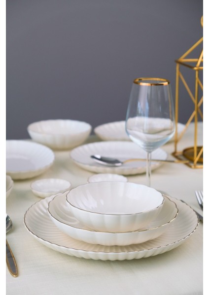 Bone Luz Form Yemek Takımı Altın 32 Parça 6 Kişilik modelleri