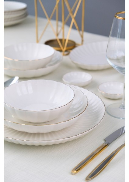 Bone Luz Form Yemek Takımı Altın 32 Parça 6 Kişilik fırsatları