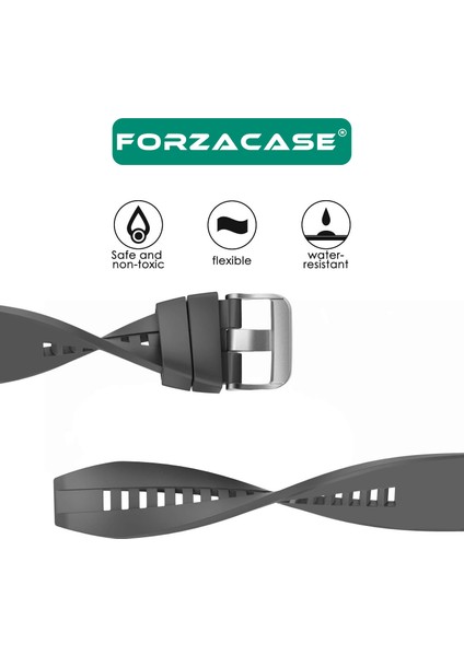 Samsung Watch Active 2 44 mm ile Uyumlu Tokalı Çizgi Desen Silikon Kordon Kayış - FC1069 fırsatları